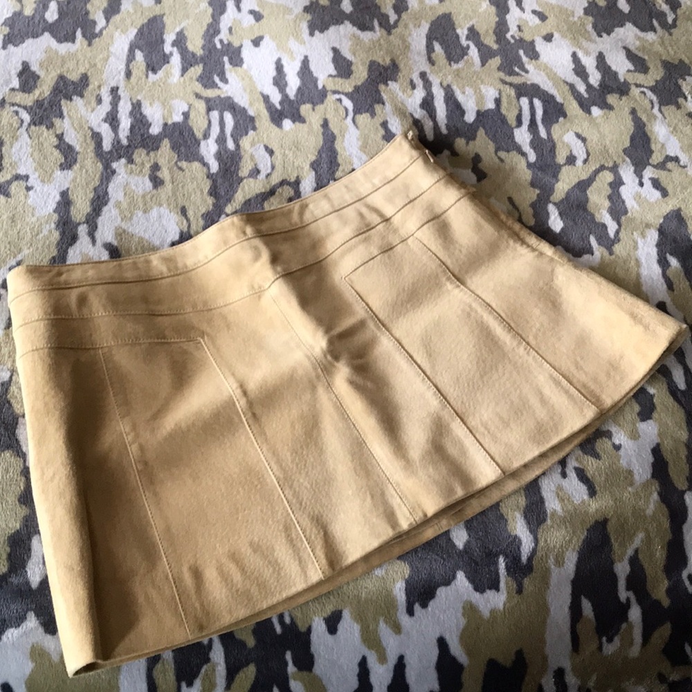 Ann Taylor Loft  buttery yellow suede skirt